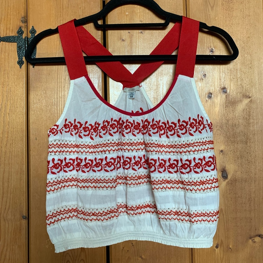 Embroidered Cotton Tank Top